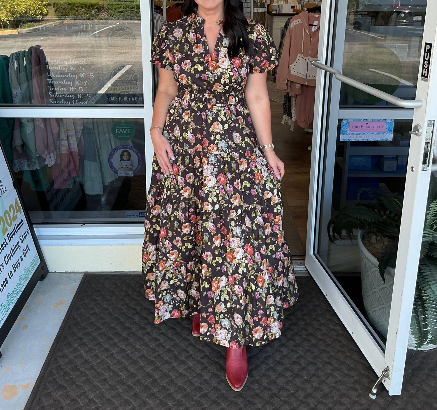 Entro - Floral Tiered Midi Dress