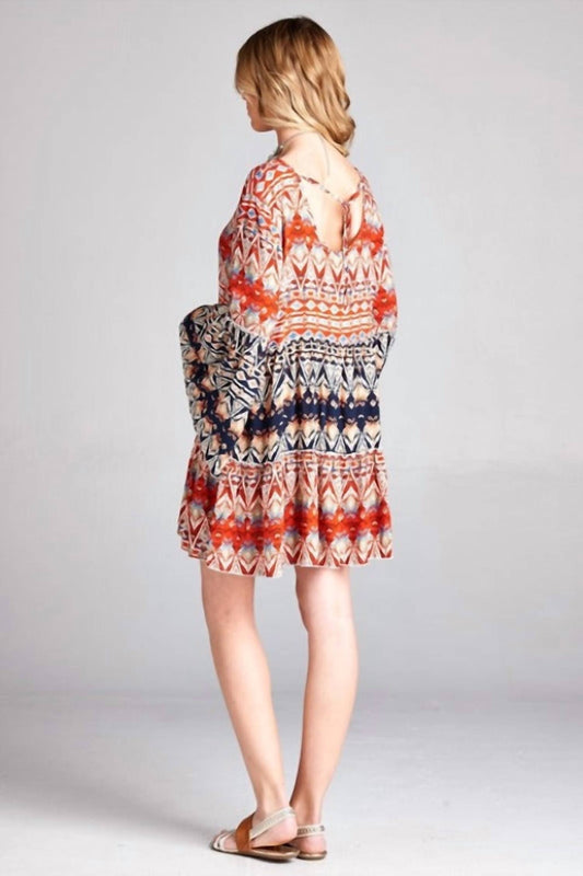 Velzera - Boho Bell Sleeves Tunic Dress