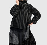 ALEMBIKA Vesper Cozy Moto Jacket in net - women's jacket - detail view