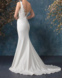 Casablanca - V-neck Wedding Dress
