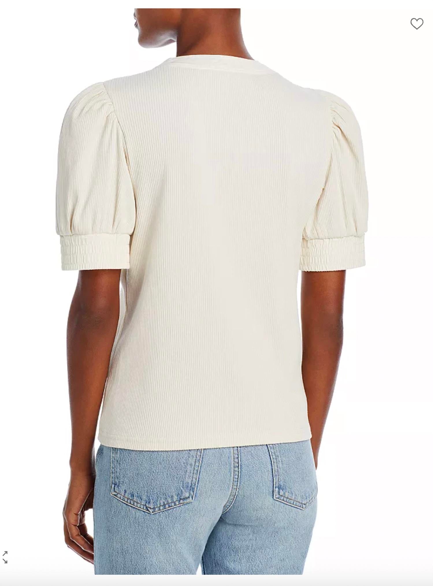 Derek Lam 10 Crosby - Heather V-Neck Puff Sleeve Top