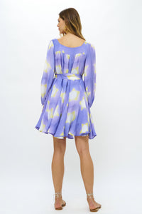 Oliphant - Long Sleeve Square Neck Short Dress