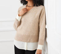 Karen Kane - Layered V-Neck Sweater