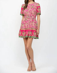 Fate - Botanical Border Button Down Mini Dress