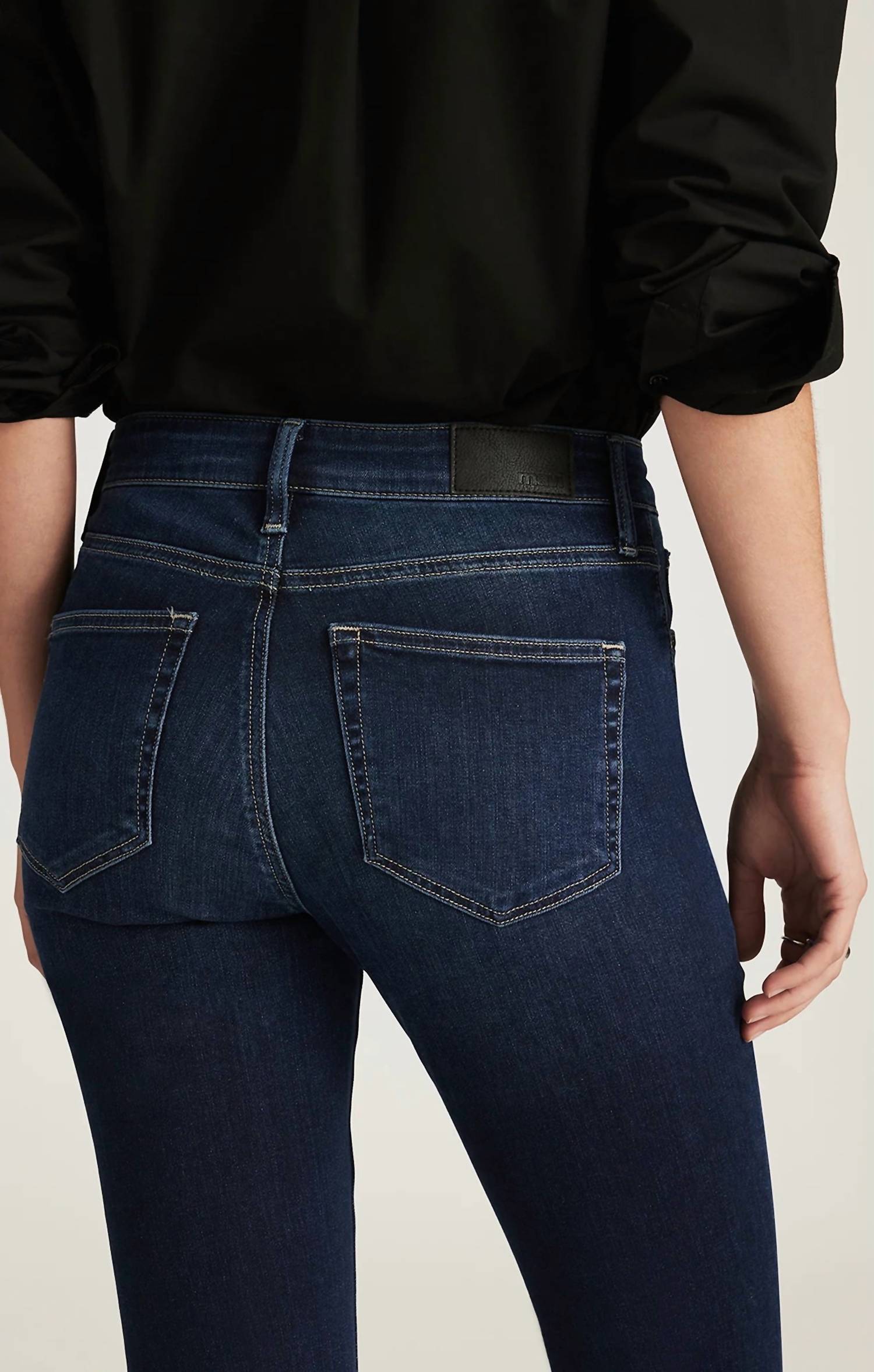 mavi Molly Deep Brushed Jeans in ink feather luxe - women's jeans - alternate view