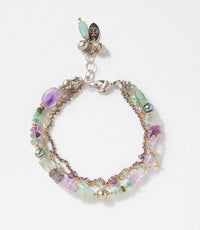 Anne Vaughan - Women's Gemstone And Glass Multistrand Bracelet