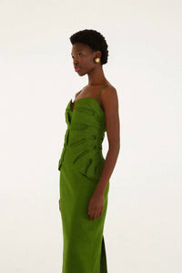Farm Rio - Monstera Leaf Sleeveless Midi Dress