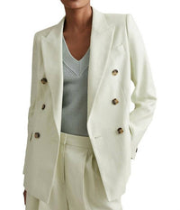 Reiss - Dianna Double Breasted Linen Blend Suit Blazer