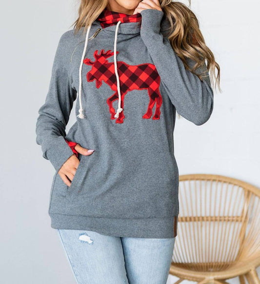 Reindeer Crossing Doublehood Sweatshirt