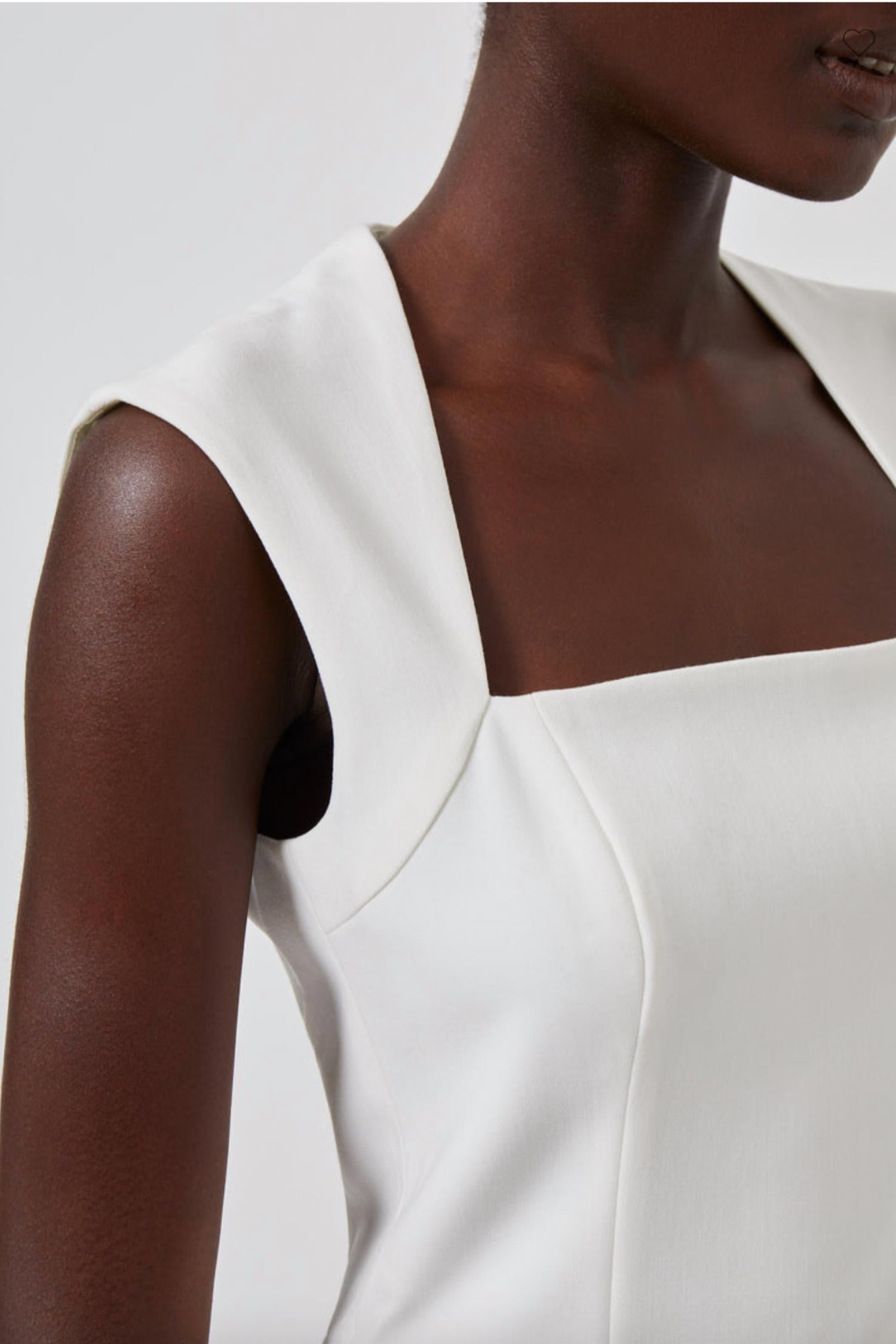 FRENCH CONNECTION Whisper Ruth Square Neck Dress in white - women's dress - view 4