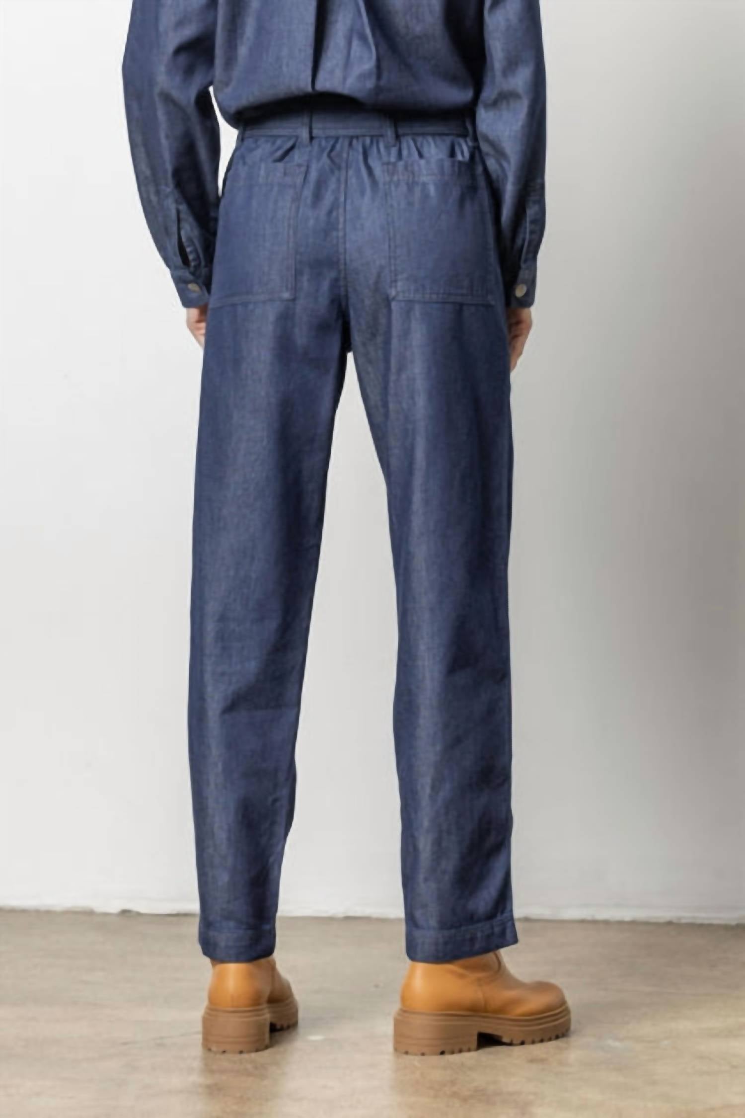 Lilla P - Denim Belted Pants
