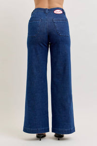 Judy Blue - Retro Wide With Patch Pockets And Twisted Seams Jean