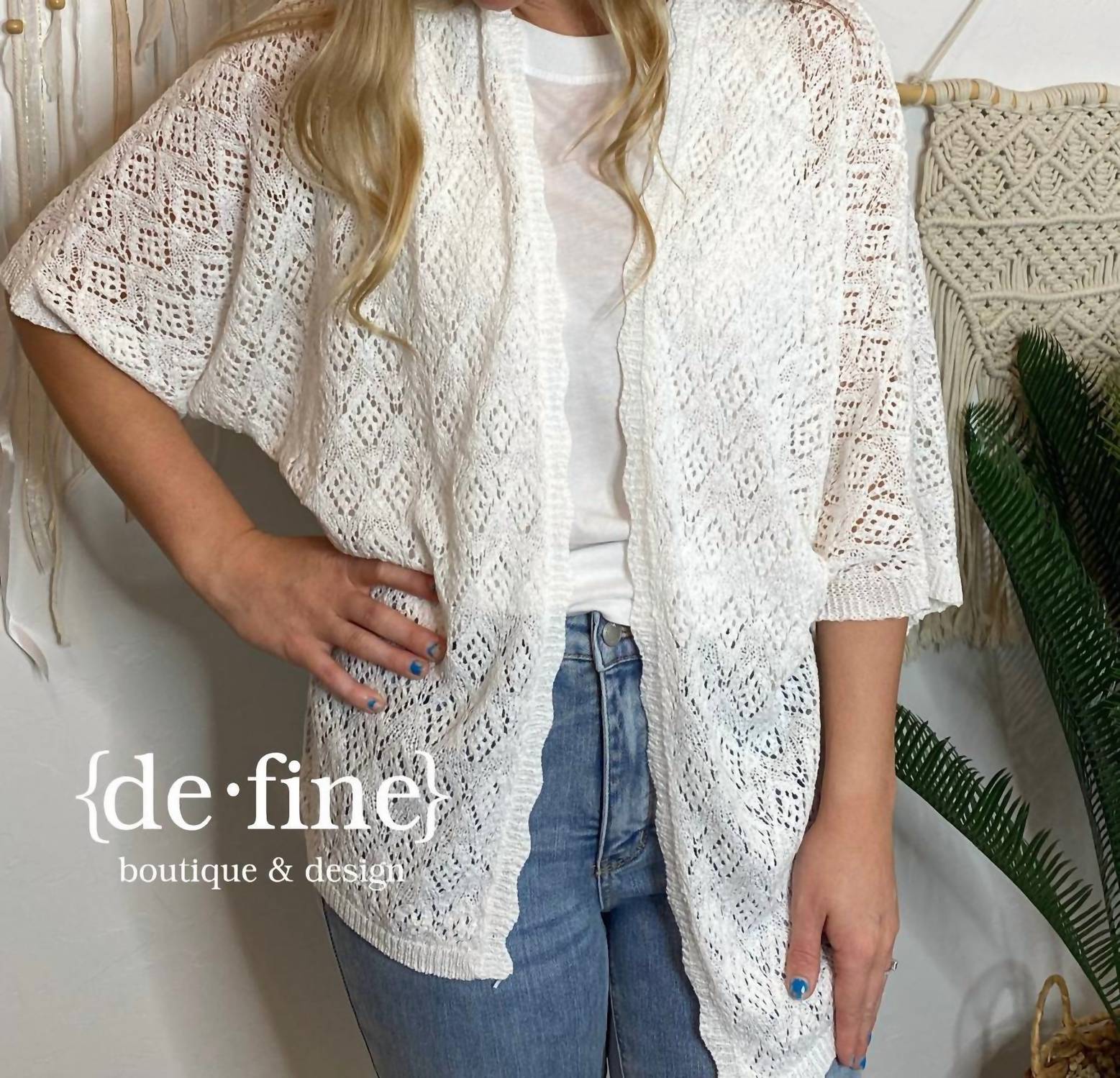 Ee:Some - Summer Cardigan With Diamond Pattern