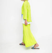 Ozai N Ku Drape Neck Racquet Cardigan in lime - women's cardigan - alternate view