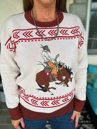 Sterling Kreek The Bronc Sweater in white - women's sweater