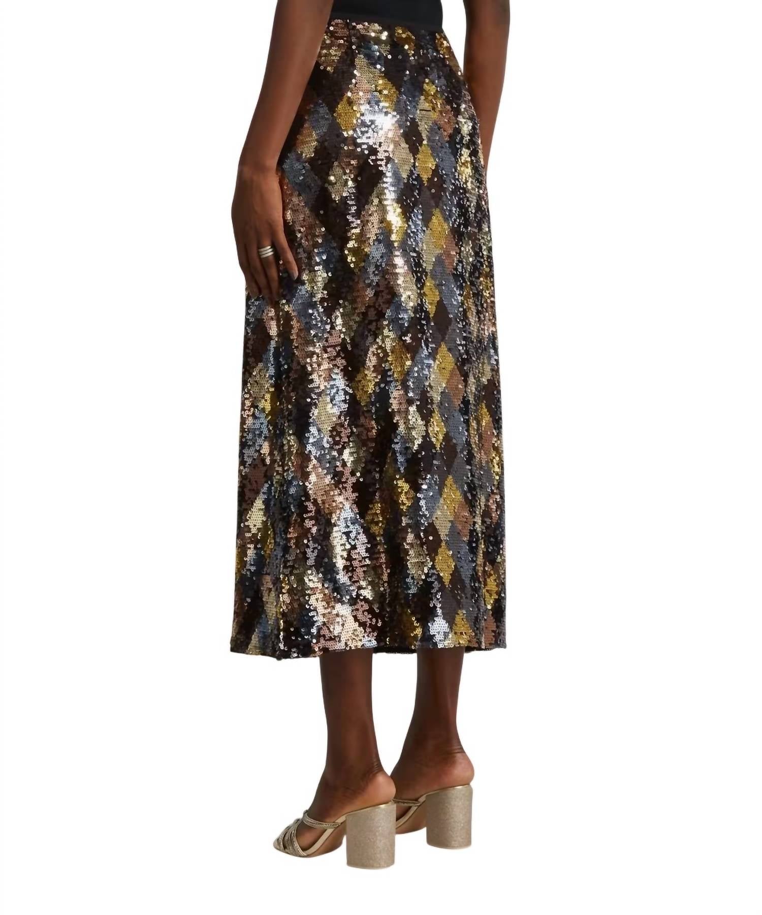 Rixo - Kelly Harlequin Sequin Skirt