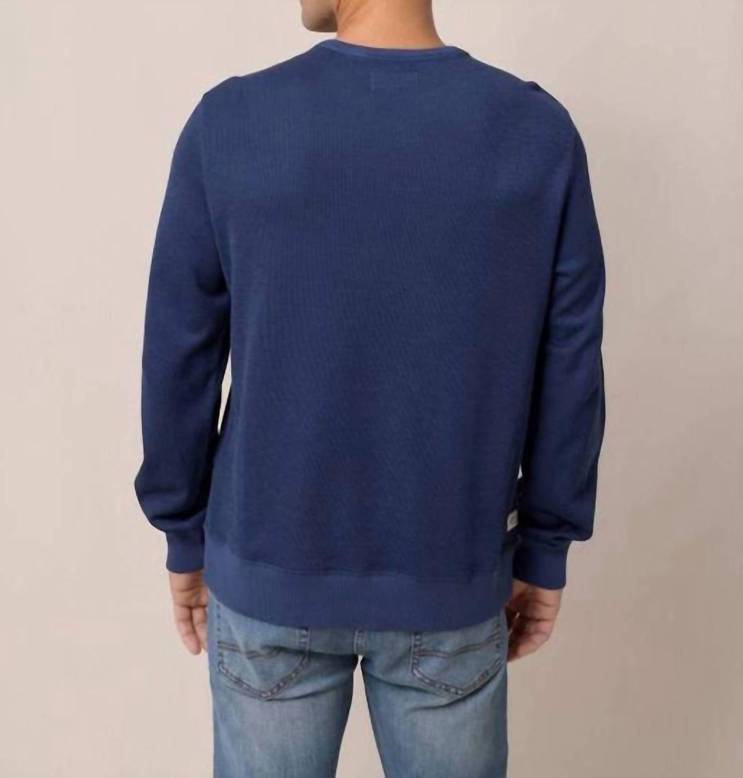 SOUTHERN TIDE Bluffton Crewneck Pullover in dress blue - men's shirt - detail view