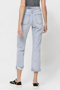 Vervet By Flying Monkey - Super High Relaxed Cuffed Straight Leg Jeans