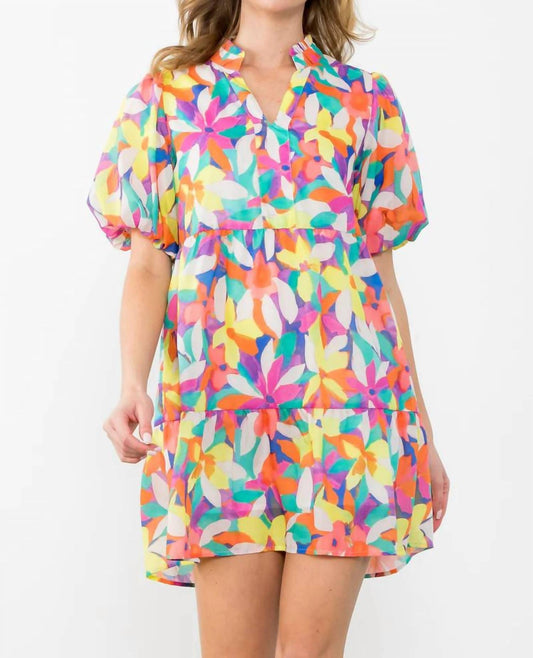 Thml - PUFF SLEEVE FLORAL PRINT DRESS