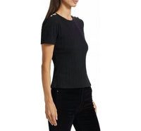 Veronica Beard - WOMEN'S DRAYA TEE WITH RHINESTONE BUTTONS