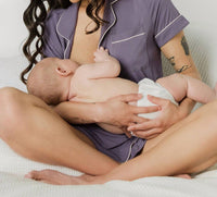 Kindred Bravely Bamboo Maternity & Postpartum Short Sleeve Pajama Set in granite - women's intimate - view 7