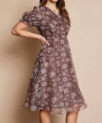 Tea N Rose - Printed Organza Dress
