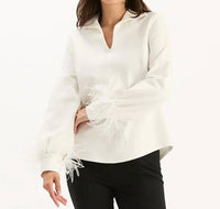 Tyler Boe - Erin Ponte Feather Sleeve Top
