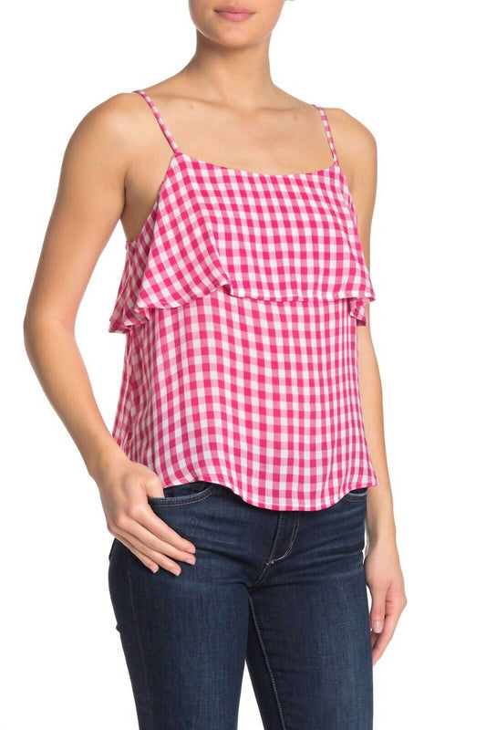 Abound - Gingham Spaghetti Strap Check Plaid Tank Top