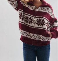 Le Lis - Collared Zip Up Sweater Jacket