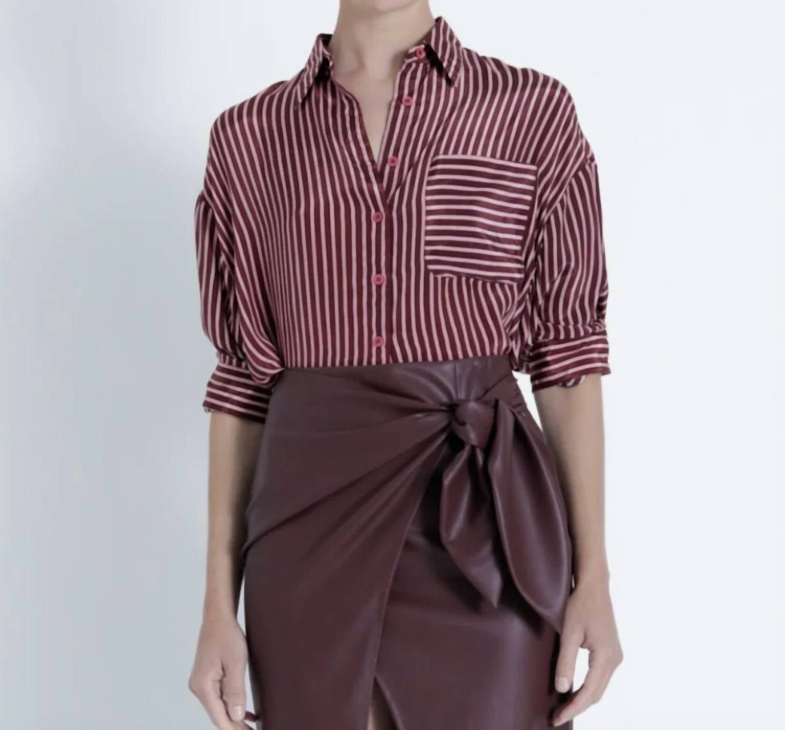 Karina Grimaldi - Malaga Cherry Stripe Top