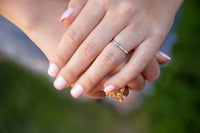 Starlette Women's Round Cut Stackable Ring in blue - women's jewelry - alternate view