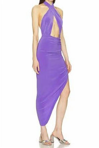 Norma Kamali - Cross Halter Side Drape Gown