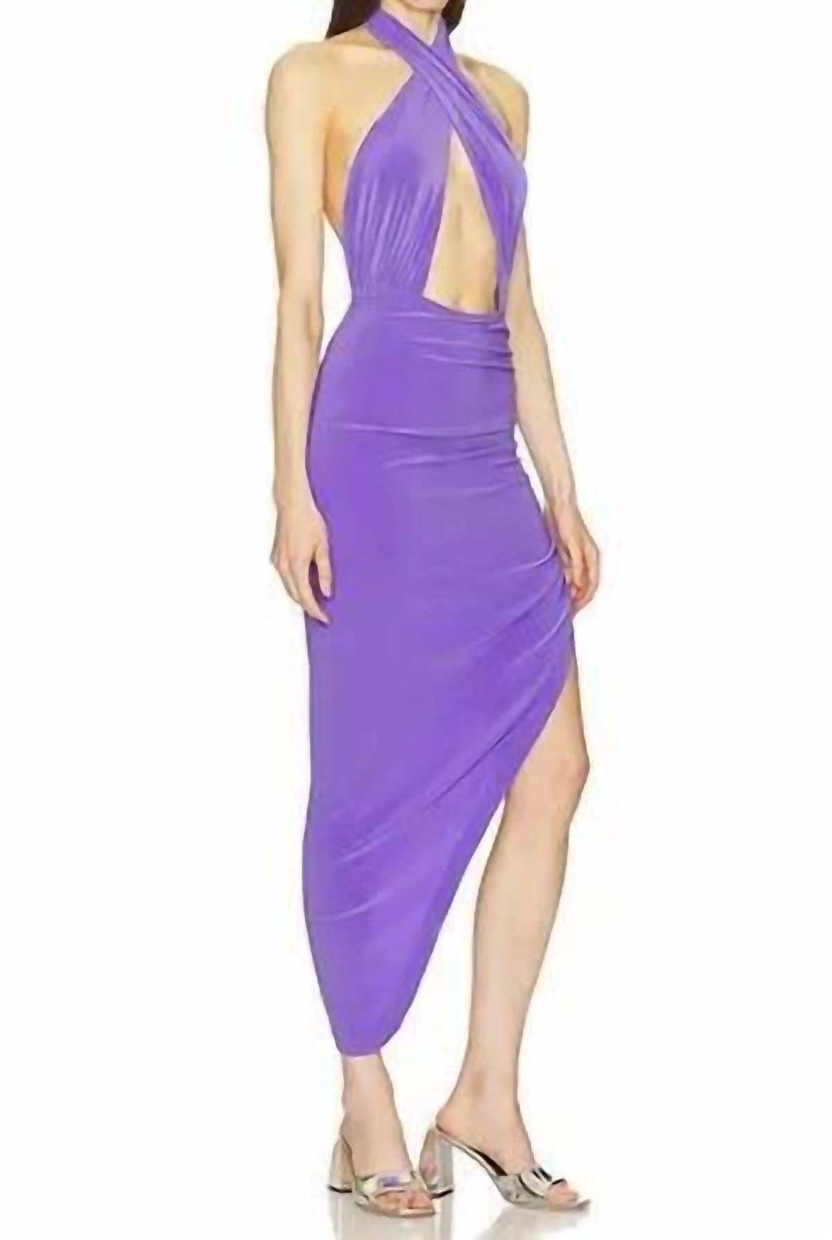 Norma Kamali - Cross Halter Side Drape Gown