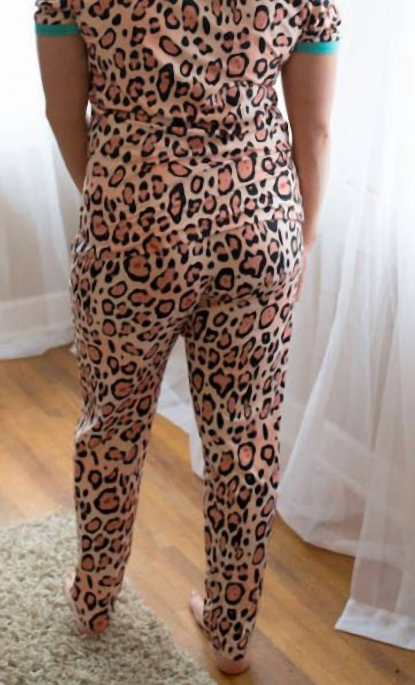 Shirley Stone - Leopard Short Sleeve Loungewear Set