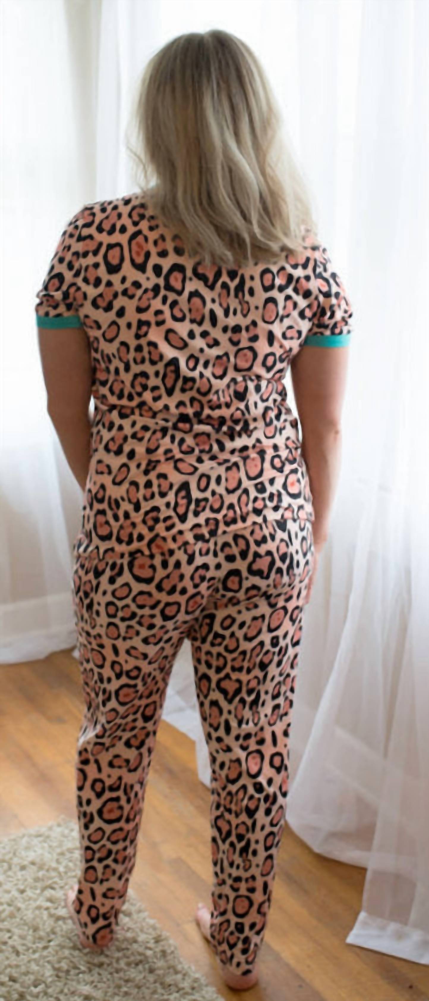 Shirley Stone - Leopard Short Sleeve Loungewear Set