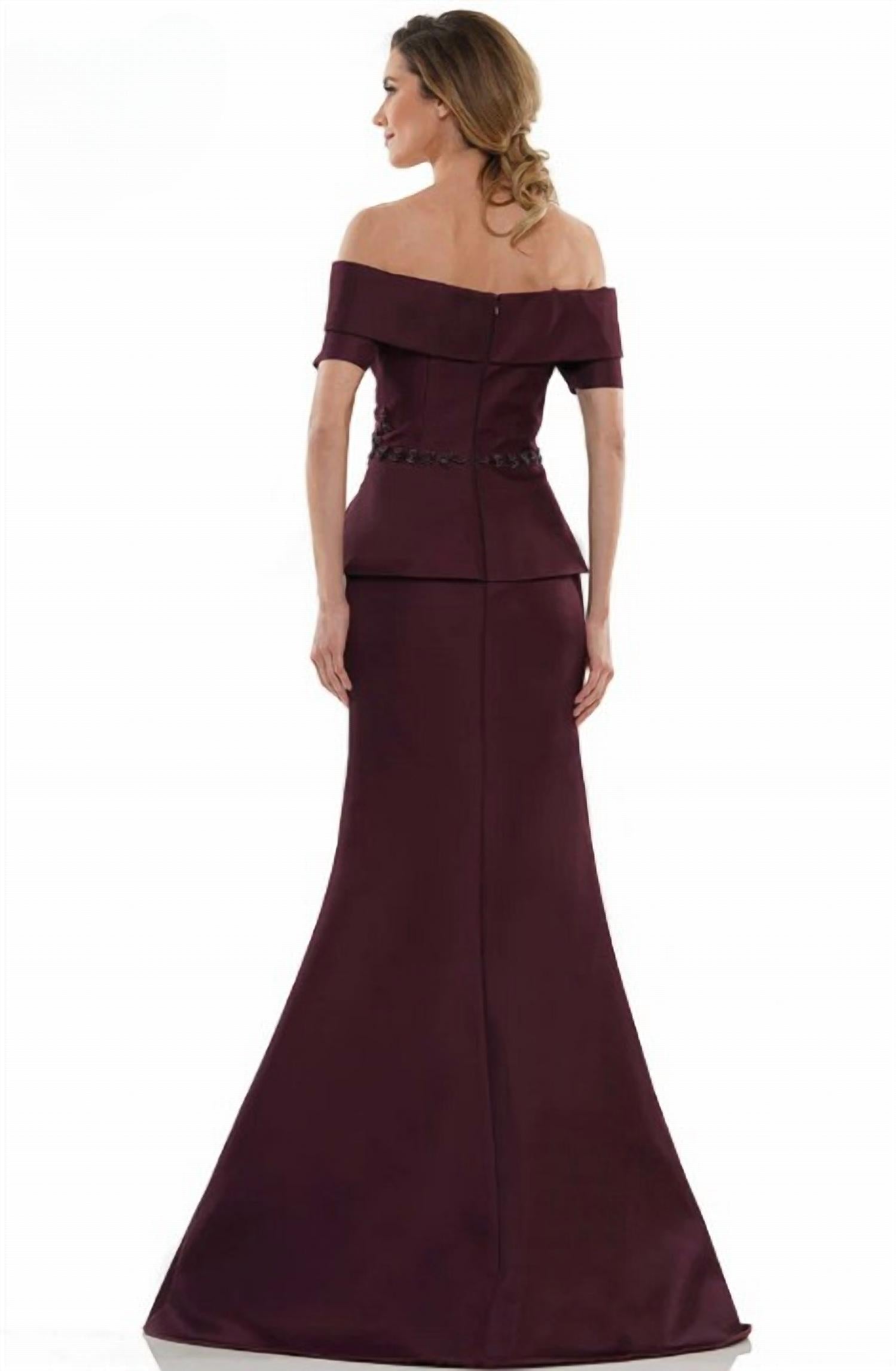 Colors Dress - Beaded Waist Peplum Gown