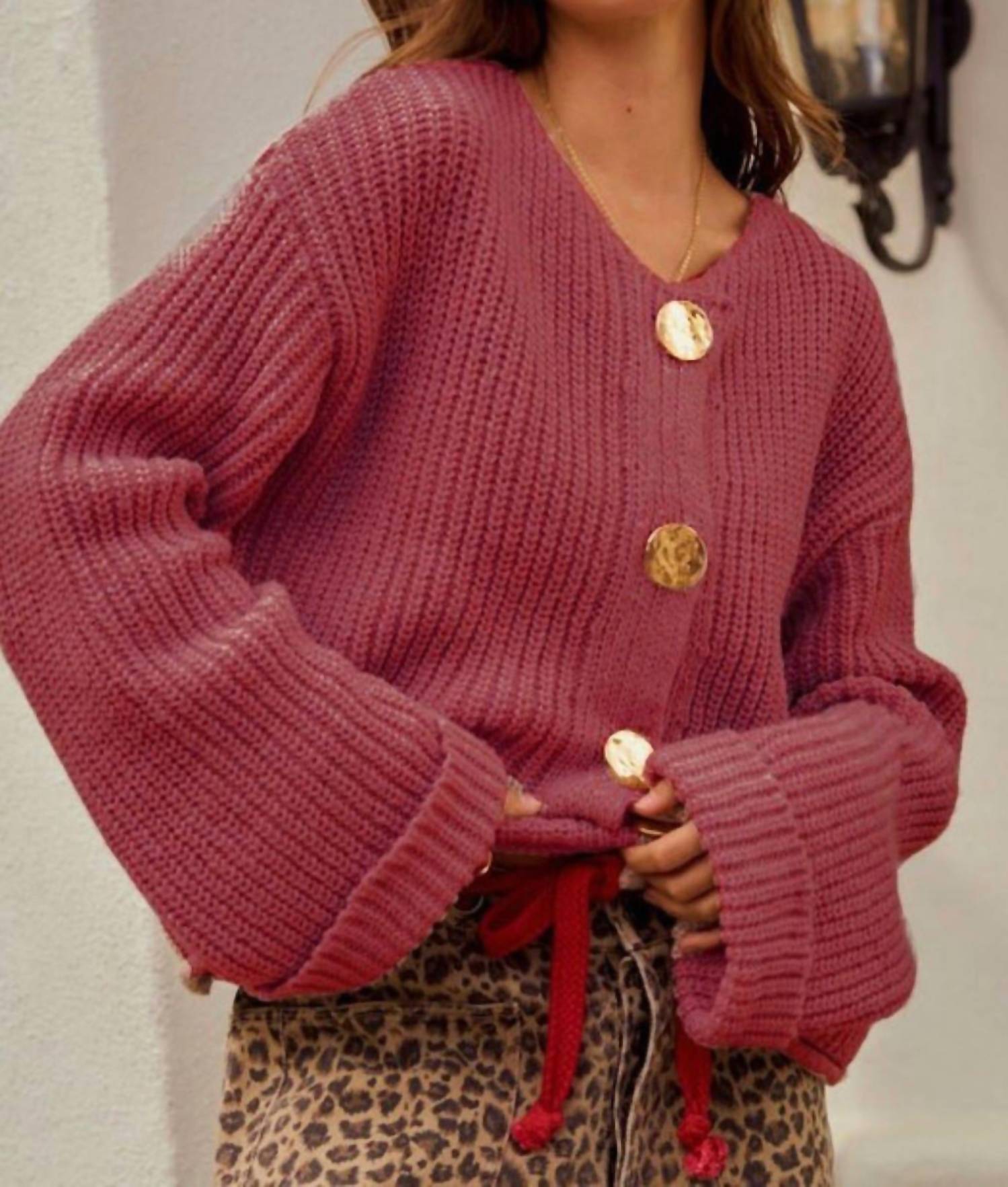Lovlov - Button Front Pocket Cardigan