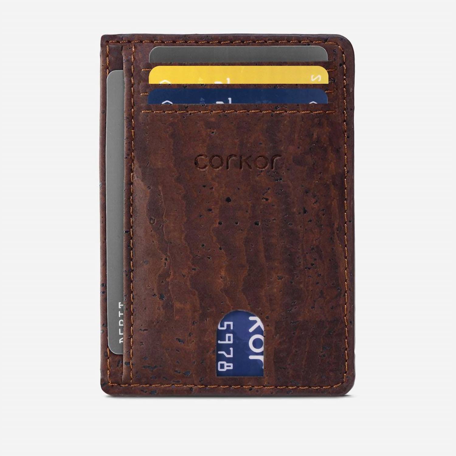 Corkor Men's Minimalist Wallet Cards Holder in brown - men's bag