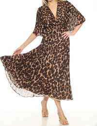 Joseph Ribkoff - Animal Print Chiffon Midi Fit & Flare Dress