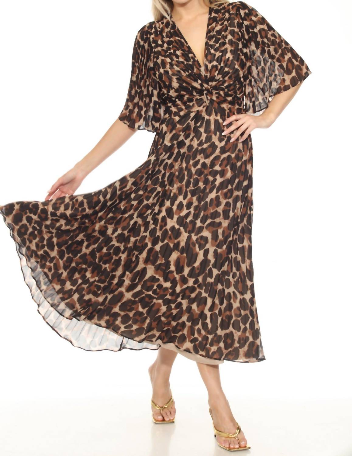 Joseph Ribkoff - Animal Print Chiffon Midi Fit & Flare Dress