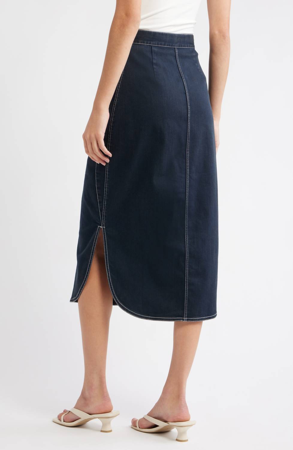 LOVE THE LABEL Apolline Midi Skirt in pagent blue 1 - women's skirt - detail view