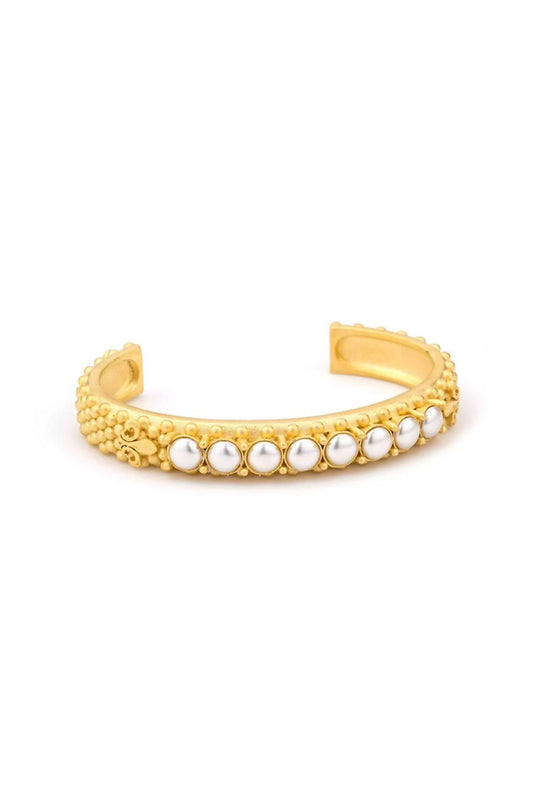 French Kande - Women's FDL Pearl Bangle Bracelet