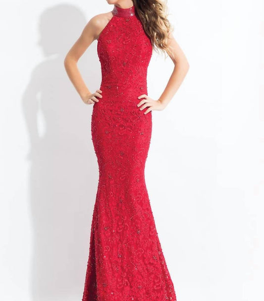 Rachel Allan - Floral Lace Mermaid Gown