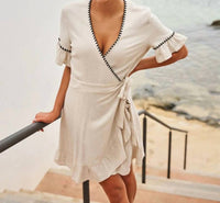 Esqualo - Dana Contrast Stitch Midi Dress
