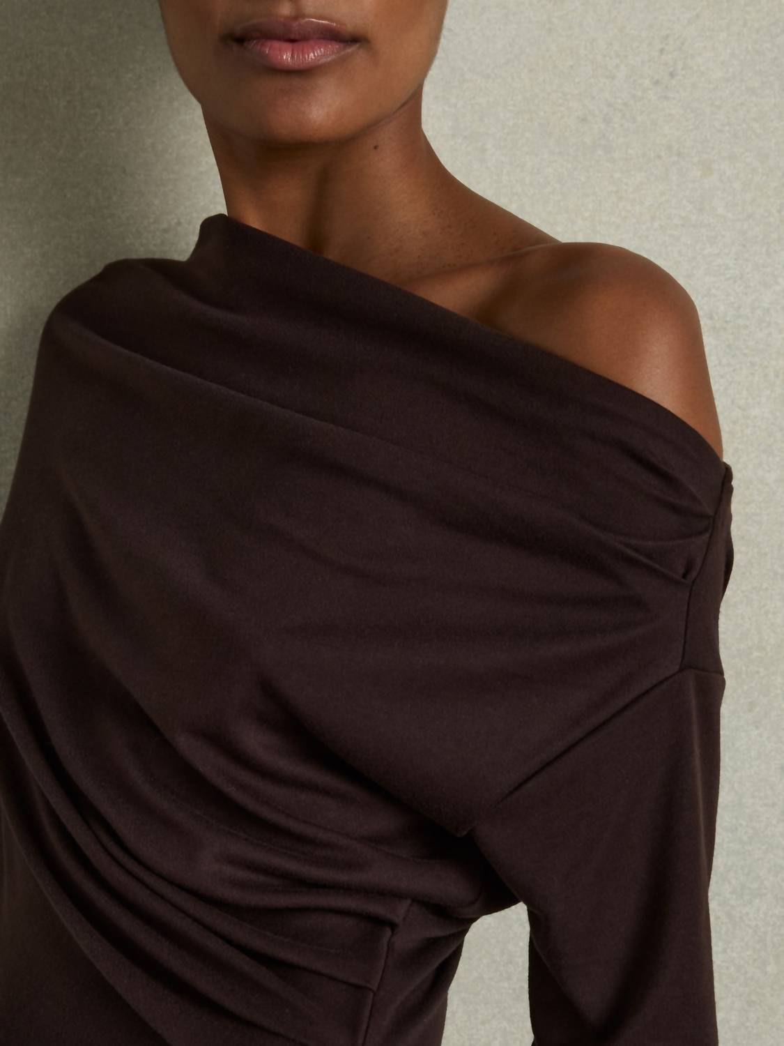 Reiss - Fleur Off-Shoulder Ruched Jersey Dress