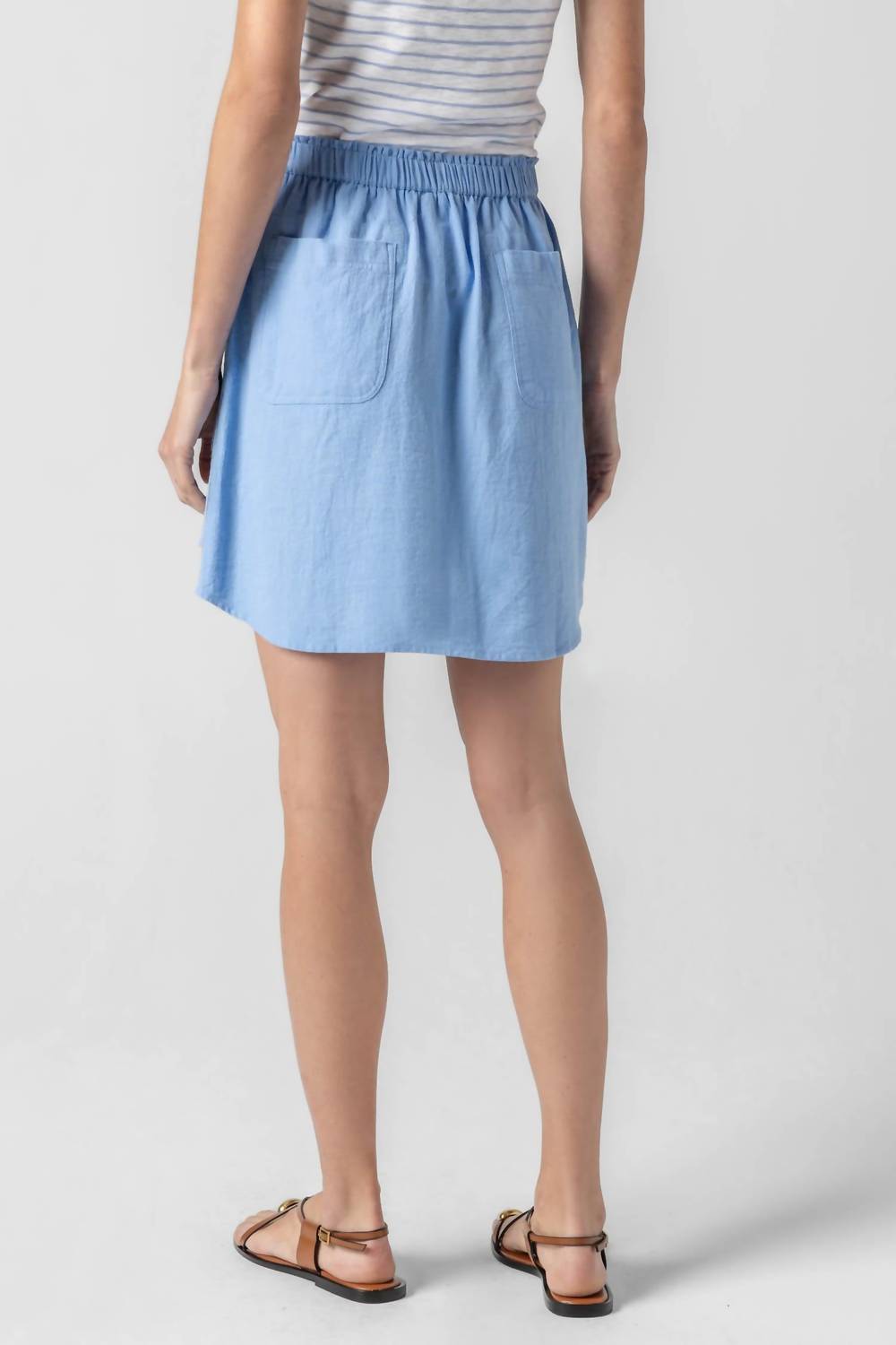 Lilla P - Air Textured Cotton Round Hem Skirt
