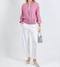 MARELLA Gufo Sporty Georgette Blouson Jacket in hydrangea - women's jacket - detail view