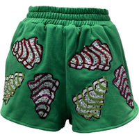 QUEEN OF SPARKLES Women's Little Debbie Shorts in green - women's shorts