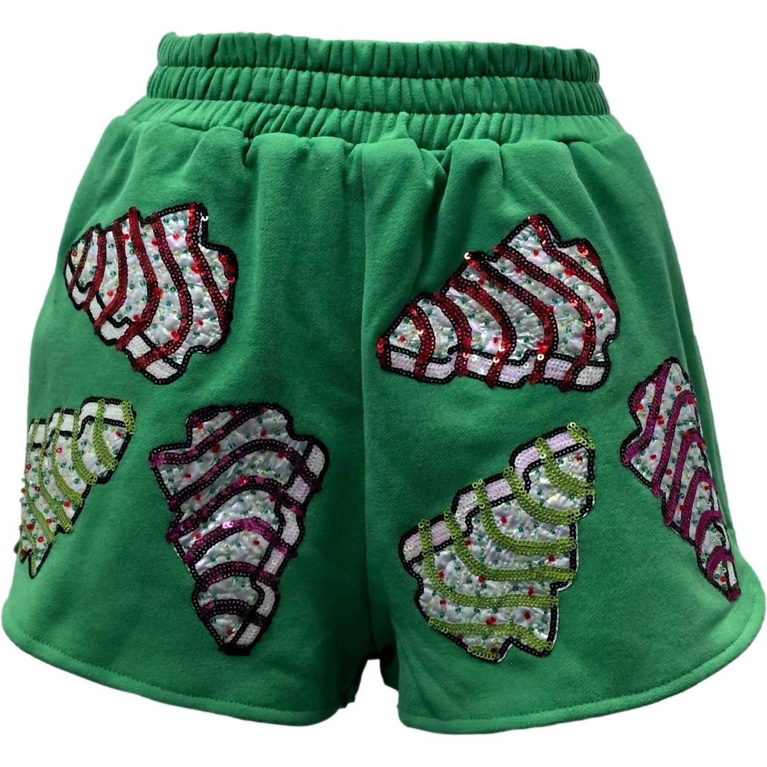 QUEEN OF SPARKLES Women's Little Debbie Shorts in green - women's shorts
