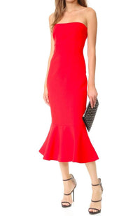 Cinq A Sept - Luna Strapless Flounce-hem Midi Dress